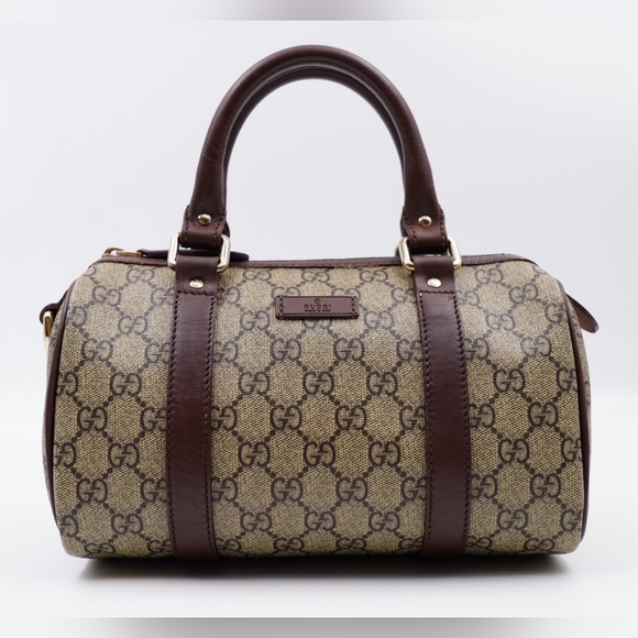 AW11❤️ GUCCI Monogram Coated Canvas Mini Boston - Picture 1 of 13